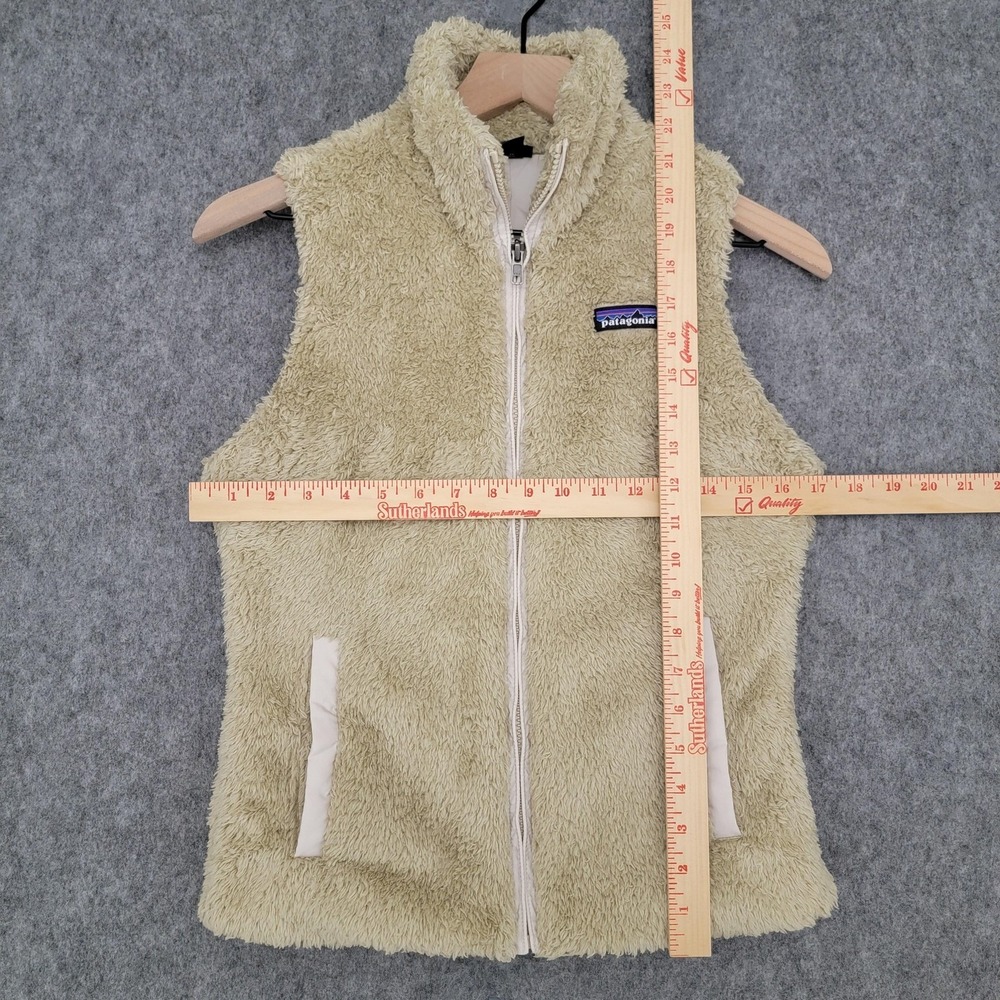 Patagonia Los Gatos Vest Womens XS El Cap Khaki Fuzzy Fleece Full Zip‎ Pockets - Picture 11 of 14